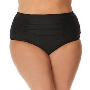 Raisins Black Ruched Costa Tummy Control Bottoms